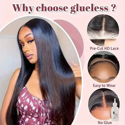 5x5 Glueless Lace Front Human Hair Wigs 360 13x6 HD Transparent Lace Front Wigs For Women With Baby Hair Drawstring Wear And GO