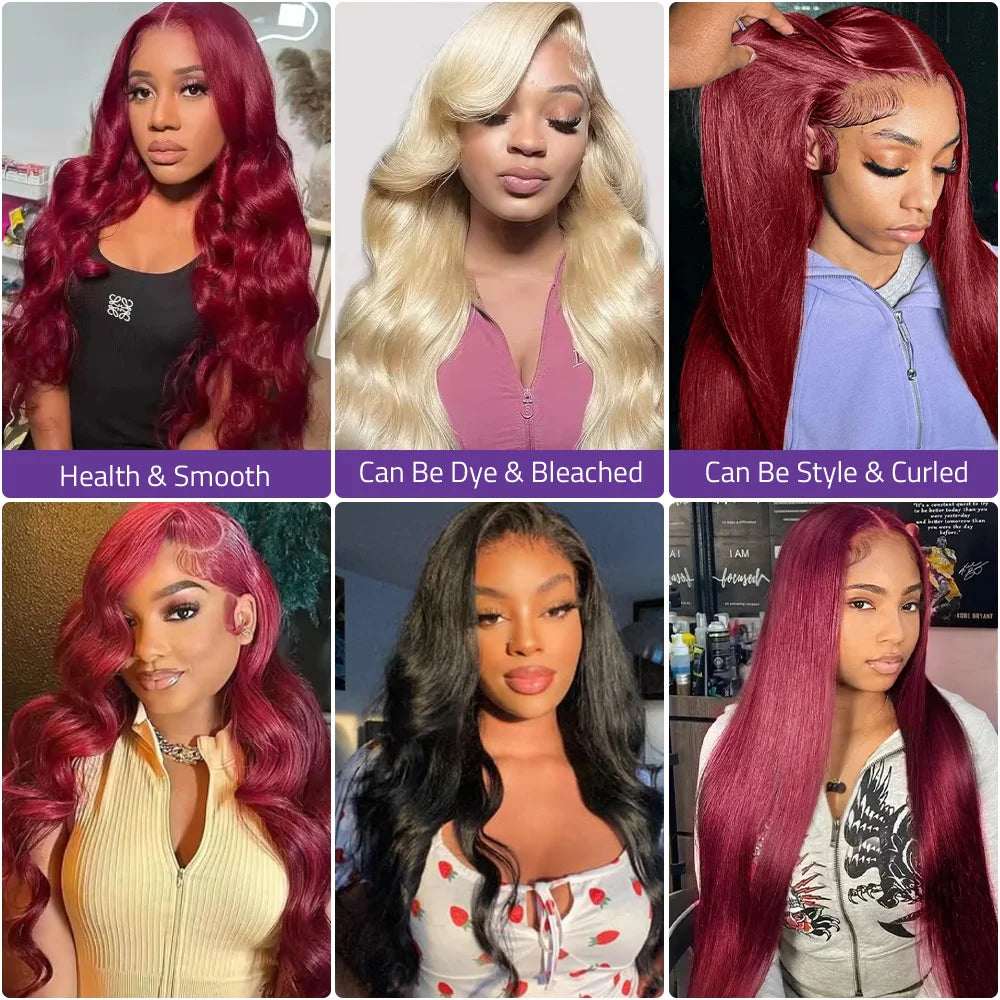 200 Density Body Wave Wig 99J Lace Front Wig 13x4 Pre Plucked Transparent Lace 13x6 Hd Lace Frontal Wig 13x6 Hd Lace Frontal Wig