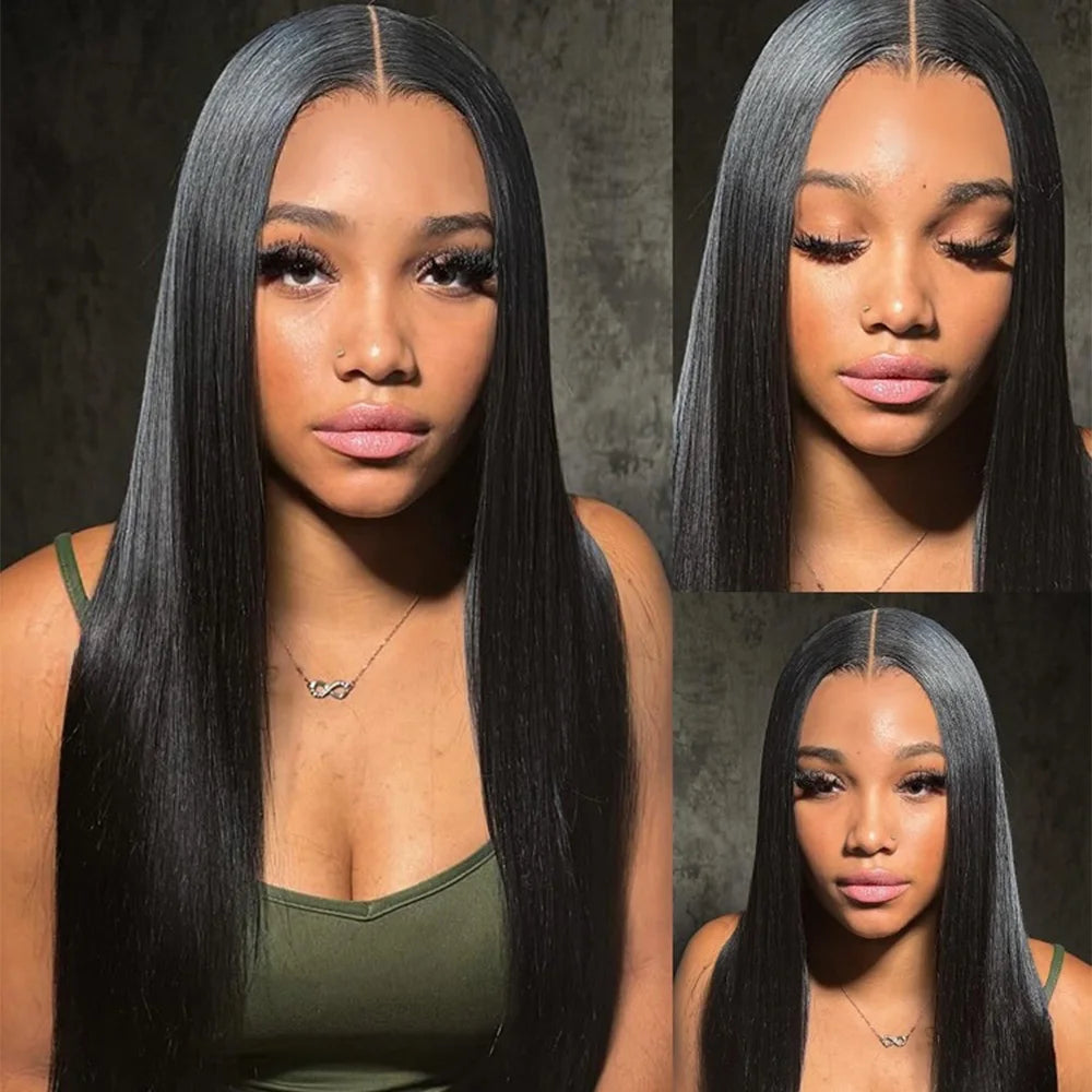 Brazilian Human Hair Wigs 13x4 13x6 HD Transparent  Lace Wigs 200% Density Natural Color Straight wigs For Women Can Be Dyed