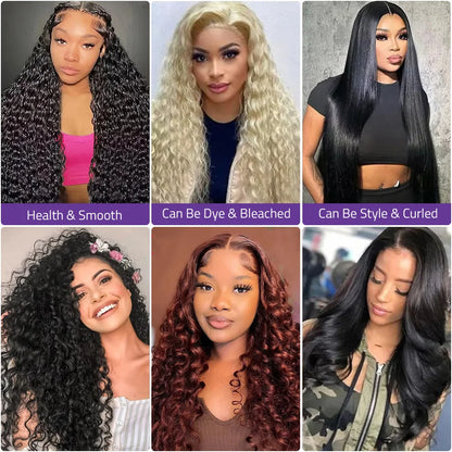 40 Inch Deep Curly 100% Pre-plucked Brazilian Human Hair Wigs 5x5 Glueless Lace 200 Density Natural Black Wigs 360 Full Lace Wig