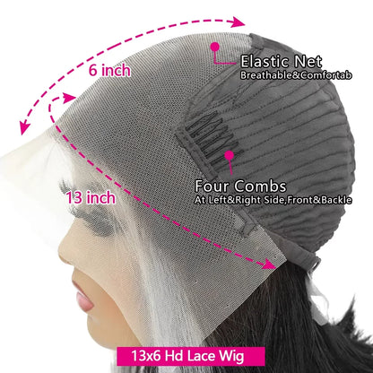 200 Density 13x6 HD Chocolate Brown Body Wave Lace Front Wig Human Hair Pre Plucked #4 Brown 13x4 Transparent Lace Frontal WigS