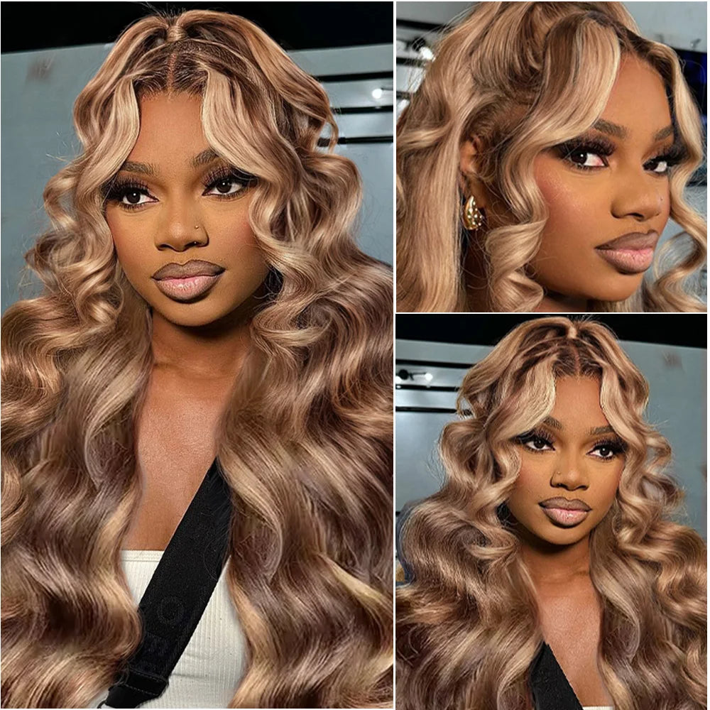 40 Inch P4/27 High light Body Wave Lace Wigs 100% Brazilian Human Hair 13x4 HD Lace Front Honey Blonde Wigs For Women On Selling