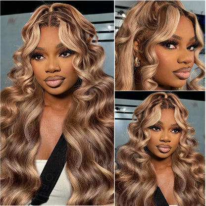40 Inch P4/27 High light Body Wave Lace Wigs 100% Brazilian Human Hair 13x4 HD Lace Front Honey Blonde Wigs For Women On Selling