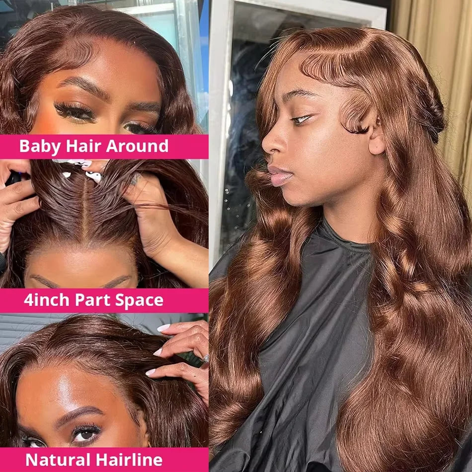 Chocolate Brown Lace Front Wig Body Wave Wig 13x6 Hd Lace Frontal Wig 250 Density Human Hair Wigs for Black Women Clearance