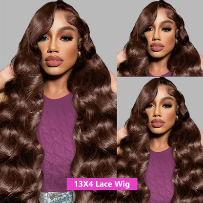 Chocolate Brown Lace Front Wig Body Wave Human Hair Wigs 13x6 Hd Lace Frontal Wig 250 Density Wigs Human Hair For Black Women