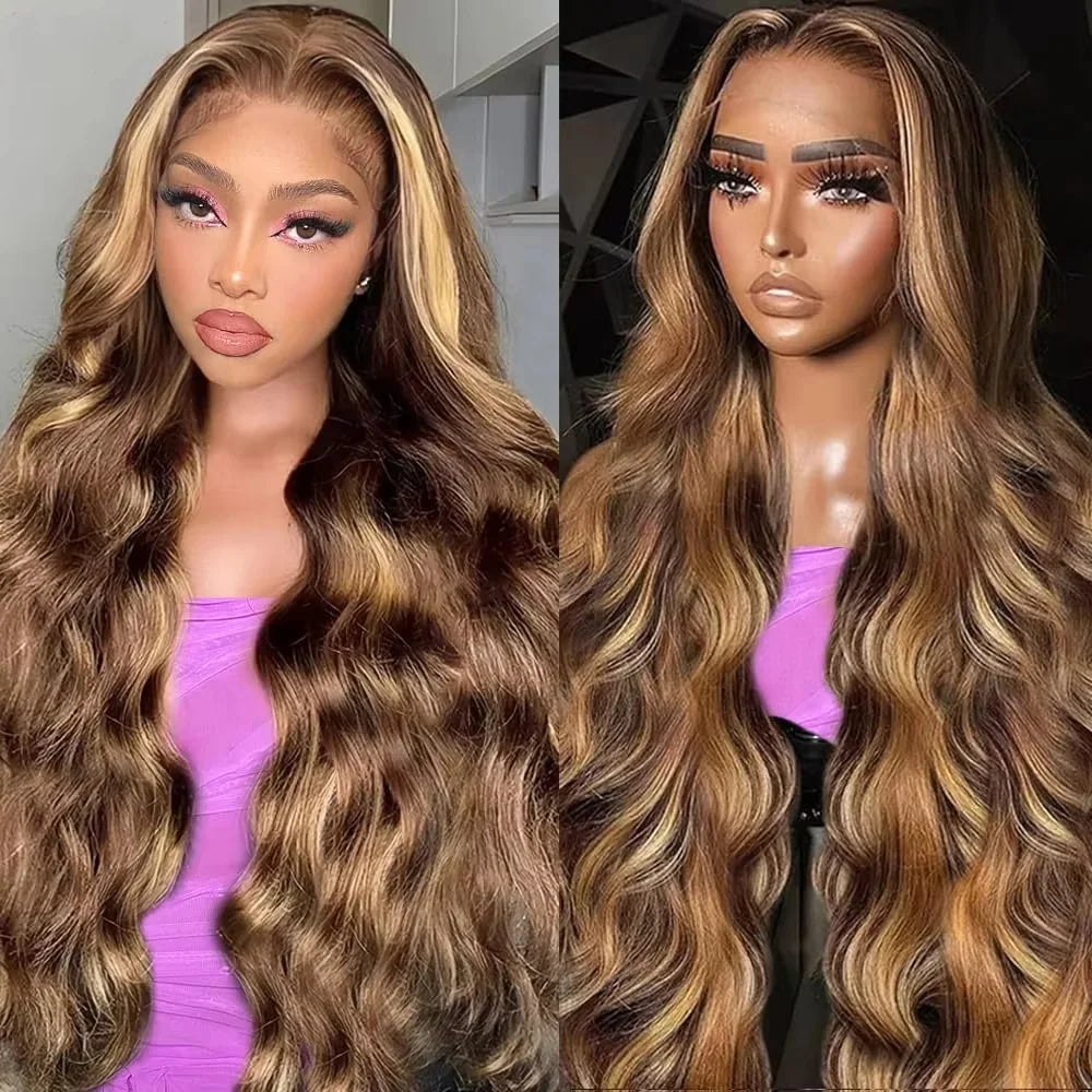 40 Inch P4/27 High light Body Wave Lace Wigs 100% Brazilian Human Hair 13x4 HD Lace Front Honey Blonde Wigs For Women On Selling