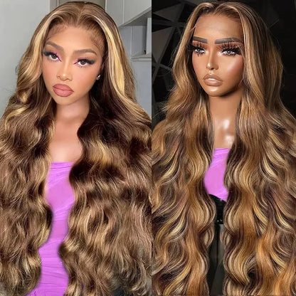 40 Inch P4/27 High light Body Wave Lace Wigs 100% Brazilian Human Hair 13x4 HD Lace Front Honey Blonde Wigs For Women On Selling