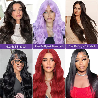 13x6 HD Front Lace Human Hair Wig 200 Density Black Body Wave 100% Human Hair Lace Wig 13x4 Front Lace 360 Full Lace 40 Inch Wig