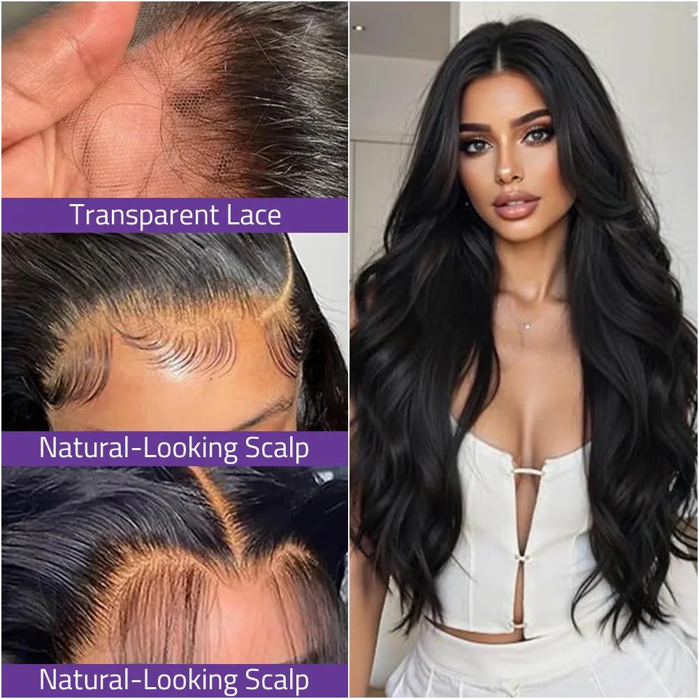 220 Density Body Wave Human Hair Wigs 13x6 HD Lace Frontal Wig 13x4 HD Pre-Plucked Lace Wig For Women 360 Full Lace 40 Inch Wigs