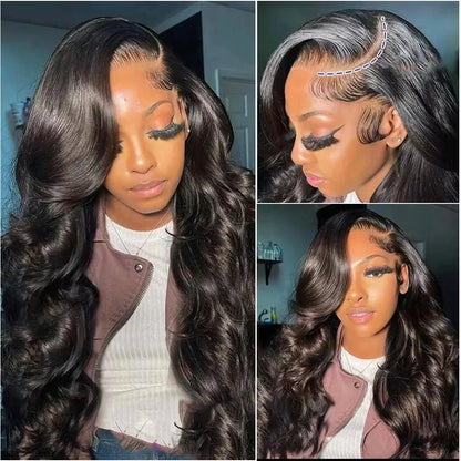Body Wave 360 Full Lace Wig 100% Brazilian Human Hair PrePlucked Curly Wig 13x6 HD Lace Frontal 38 Inch Curly Hair Wig For Women