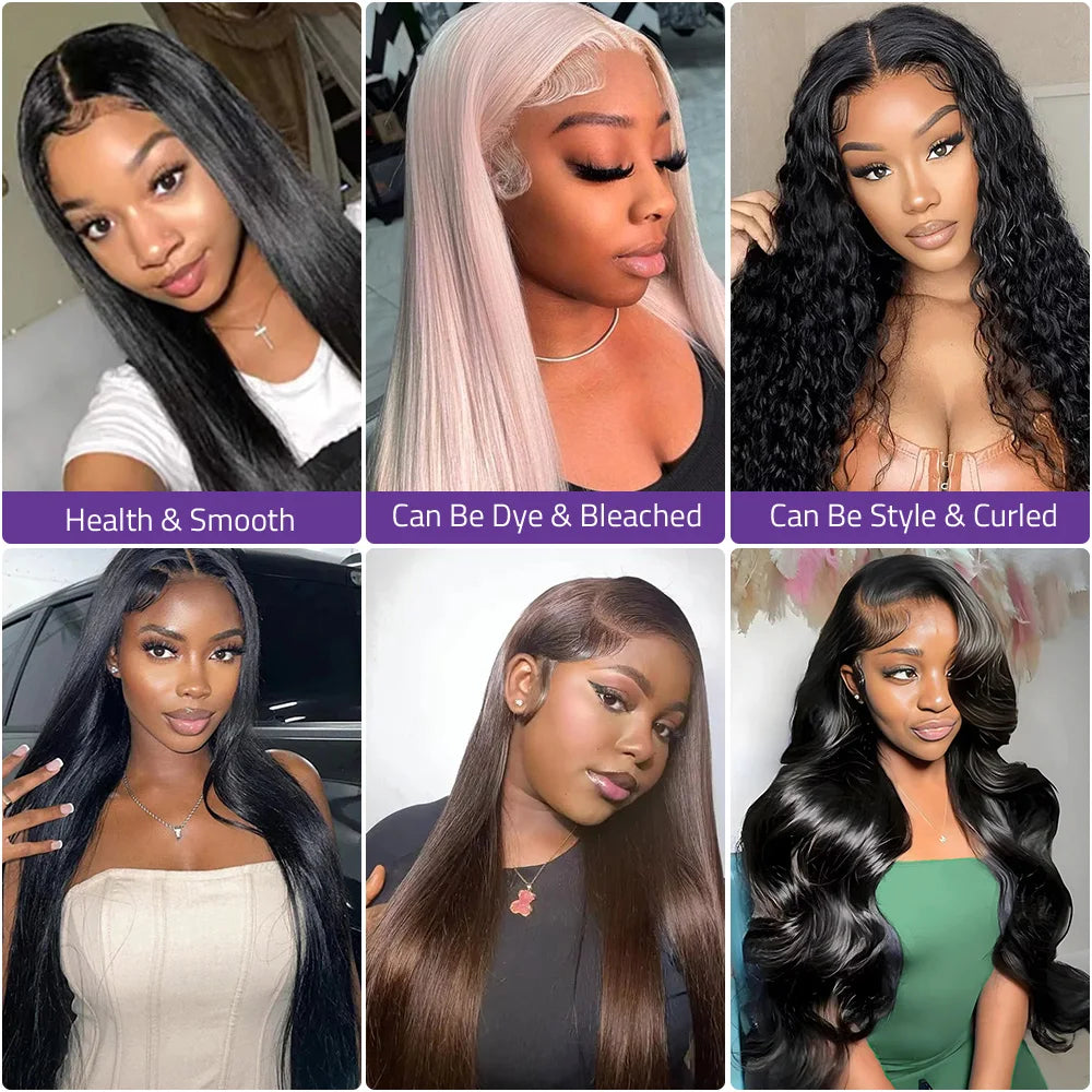 40 Inch Straight Human Hair Wigs 13X6 HD Lace Frontal Wig 200 Density 13x4 Lace Front Wig Natural Color Brazilian Hair For Women