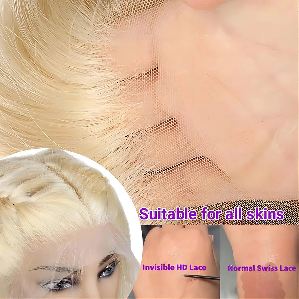 #613 Blonde Lace Front Wig 40 Inch Pre-plucked Human Hair 13X6 HD Lace Frontal Bone Straight Wig 13X4 Transparent Lace Front Wig