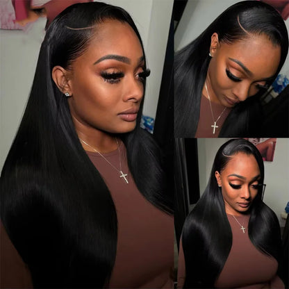 100% Pre-Plucked Brazilian Human Hair Wigs 13x6 HD Lace Bone Straight Wig 40 Inch 13x4 Transparent Lace Frontal High Density Wig