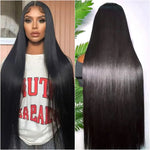 40 Inch Black Bone Straight Human Hair Wigs 13X6 Transparent HD Lace Frontal Wig Pre-Plucked 220% Density 5X5 Glueless Lace Wigs