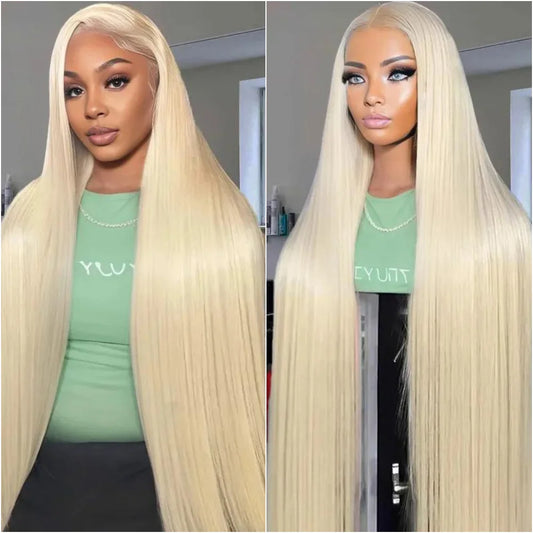 18-36 Inches #613 Bone Straight Lace Wig Colored Honey Blonde 13x4 and 13x6 HD Lace Frontal Wigs 100% Pre-plucked Human Hair Wig