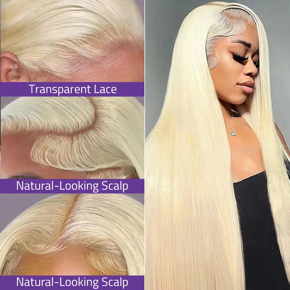 #613 Blonde Lace Front Wig 40 Inch Pre-plucked Human Hair 13X6 HD Lace Frontal Bone Straight Wig 13X4 Transparent Lace Front Wig
