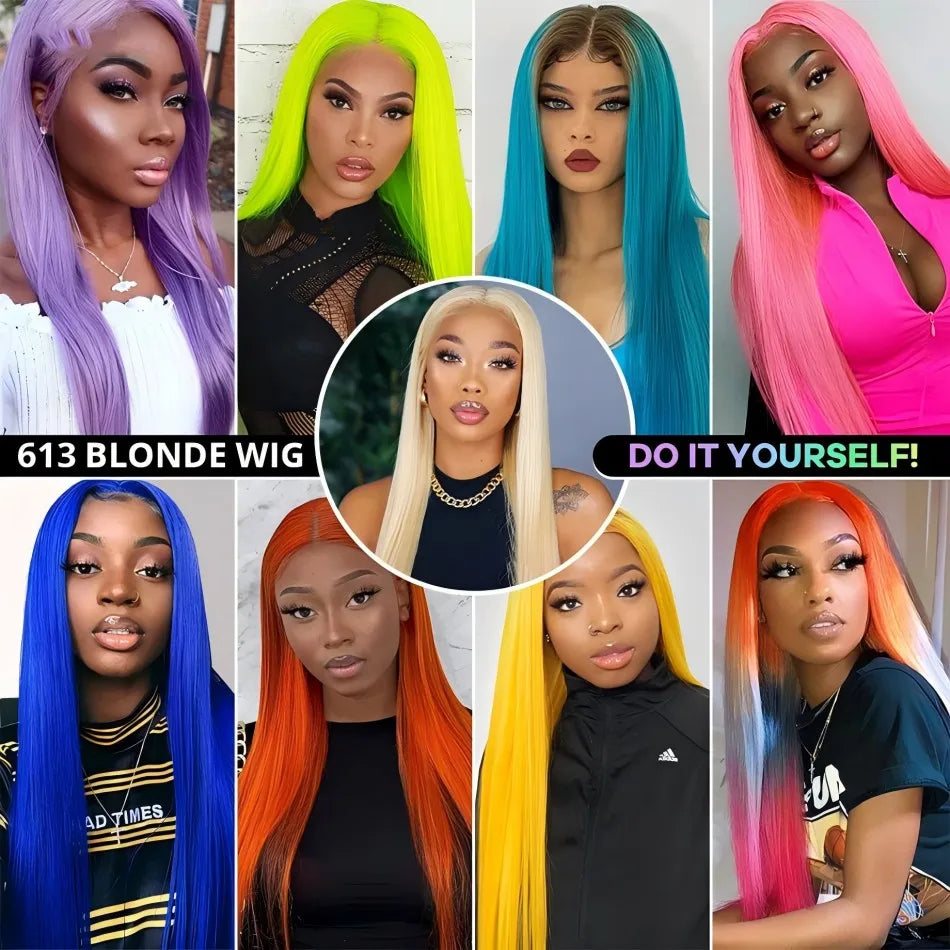 250 Density Human Hair Wigs Blonde 613 Lace Front Wigs 13x6 Straight Human Hair Lace Frontal Wig Brazilian Hair Wigs for Women