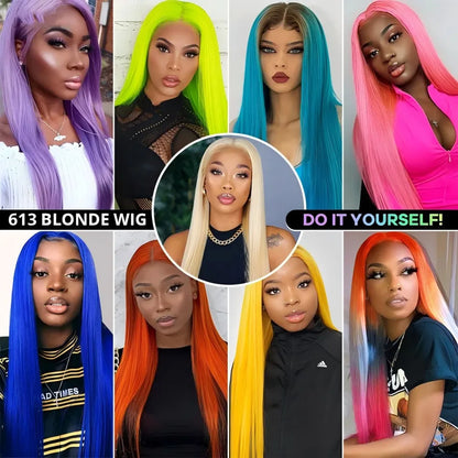 250 Density Human Hair Wigs Blonde 613 Lace Front Wigs 13x6 Straight Human Hair Lace Frontal Wig Brazilian Hair Wigs for Women