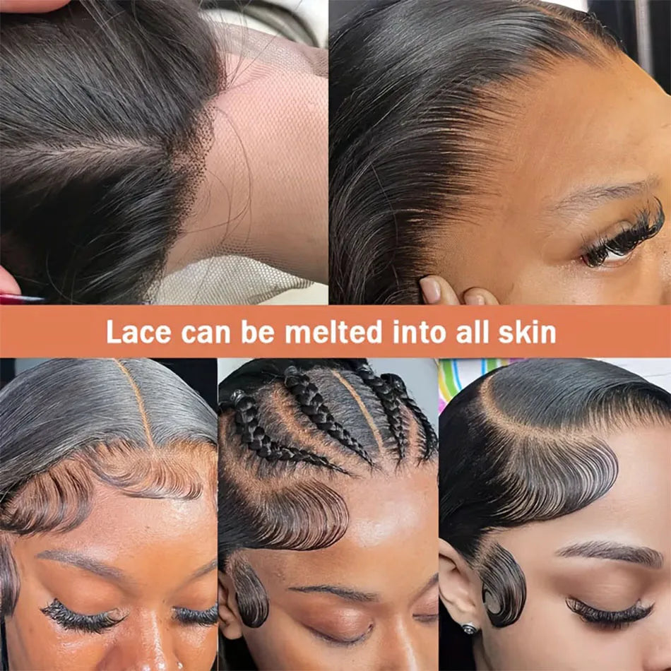 30 Inch Natural Black 360 Lace Front Straight Human Hair Wigs HD Transparant Full Lace 5X5 Glueless Wigs Human Hair Pre Plucked