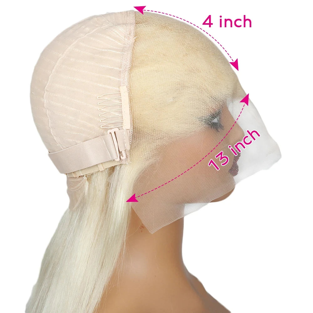 HD Lace Frontal Wig 13x6 Lace Body Wave Wig Brazilian 200 Density Pre-plucked Blonde  Human Hair 13x4 Transparent Lace Front Wig