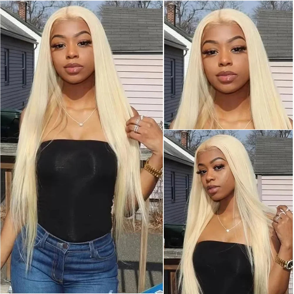 200 Density 100% Human Hair Wigs  613 Straight Lace Front Wigs 13x6 HD Transparent Lace Wigs For Women Can Be Dyed Any Color