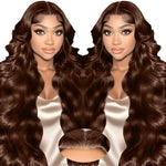 36 Inch 13x4 Chocolate Brown Body Wave HD Lace Front Wig Pre Plucked 13x6 Lace Frontal Wig 100% Human Hair Wig Selling For Women