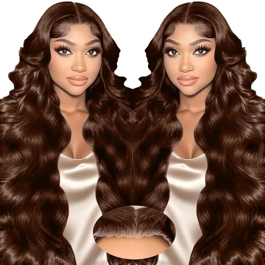 36 Inch 13x4 Chocolate Brown Body Wave HD Lace Front Wig Pre Plucked 13x6 Lace Frontal Wig 100% Human Hair Wig Selling For Women