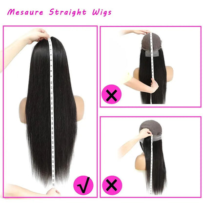 30 Inch 13x6 HD Transparent Lace Front Human Hair Wigs 250% Density Natural Black Straight Lace Front Human Hair Wigs For Women