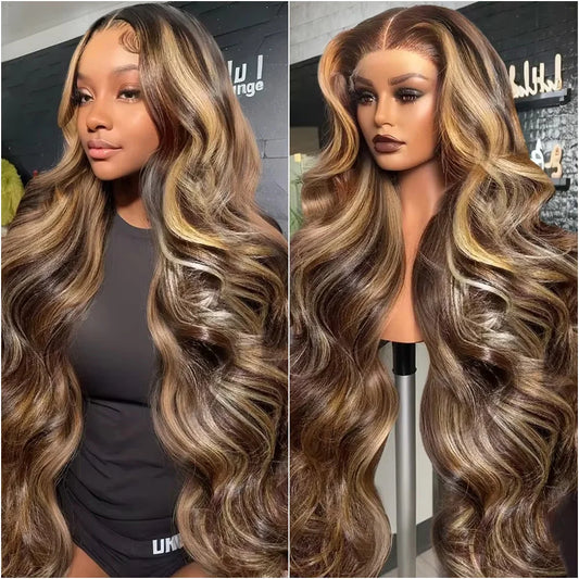 P4/27 Highlight Body Wave Lace Wigs 13x4 HD Lace Frontal Wigs 200 Density Honey Blond 13x6 Lace Front Human Hair Wigs For Women