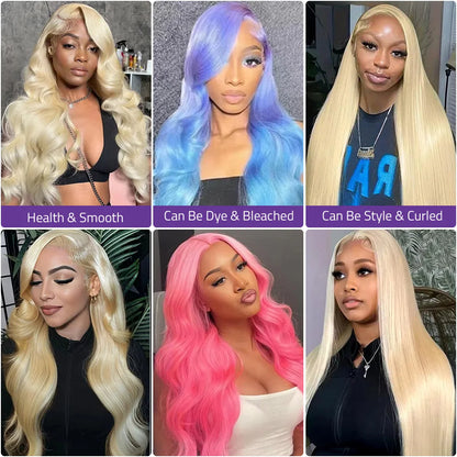 613 Body Wave Human Hair Wig 13X6 Frontal Lace 18-40 Inch Wig 220Density Pre-Plucked Brazilian Hair with Baby Hair Wig For Women