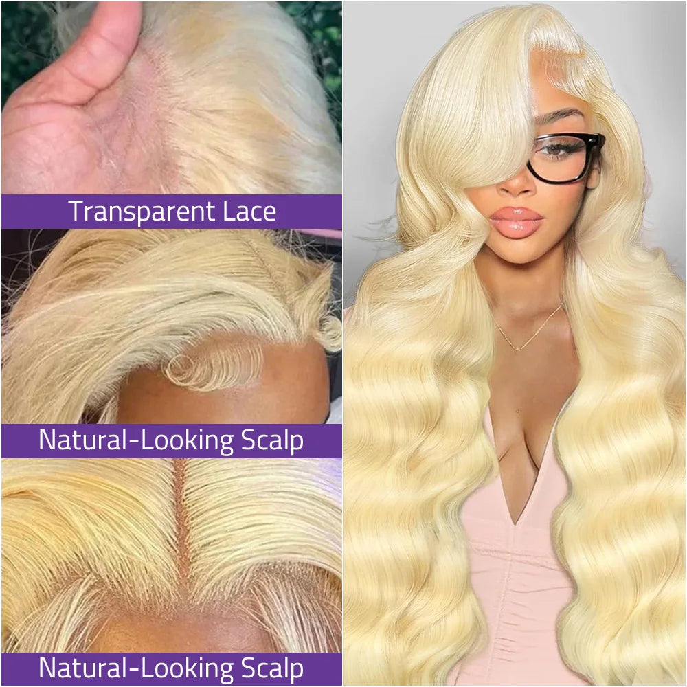 613 Body Wave Lace Wig 13x4 and 13x6 HD Transparent Lace Frontal Blonde Wigs 100% Brazilian Human Hair 200 Density Wig For Women