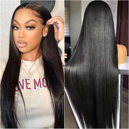 Brazilian Human Hair Wigs 13x4 13x6 HD Transparent  Lace Wigs 200% Density Natural Color Straight wigs For Women Can Be Dyed