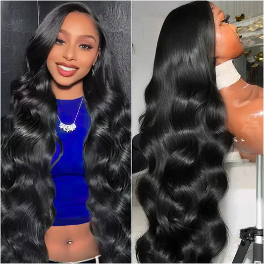 Great value 38 Inch Body Wave Wig 13x6 Hd Lace Frontal Wig Brazilian Human Hair 200 Density Pre Plucked Lace Wig 13x4 Lace Wig .