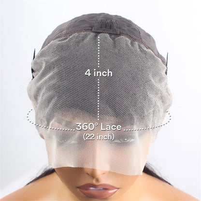 360 Full Lace Wig Straight Human Hair 250 Density 13x6 HD Transparent Lace Frontal Human Hair Wig Glueless Pre Plucked For Women