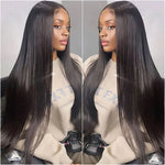 100% Brazilian Human Hair Wig 38 Inch Bone Straight 13x6 HD Lace Front Human Hair Wig 360 Full Transparent Lace Pre Plucked Wig.