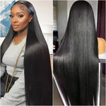 220 Density Black Bone Straight 13x6 and 13x4 HD Transparent Lace Front Wig 40 Inch Wig For Women 100% Brazilian Human Hair Wigs