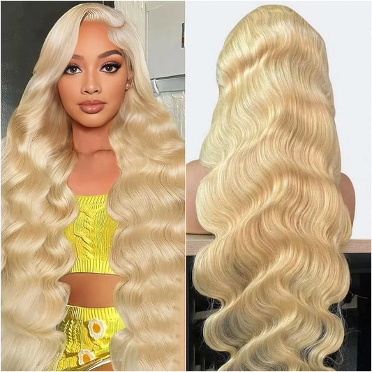 13x6 Transparent Frontal Lace 40 Inch Wig 613 Blonde Body Wave Color Wig 13x4 HD Front Lace Human Hair Wig 200 Density For Women