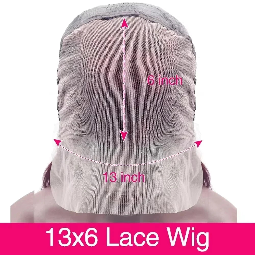 99J Burgundy Human Hair Lace Wig 13x6 Front HD Lace Deep Wave Wig 13x4 Transparent Lace Red Wine color Wig 18-40 Inch For Women