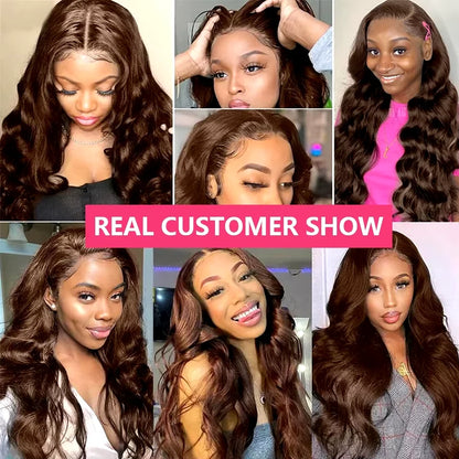 Chocolate Brown Lace Front Wig Body Wave Wig 13x6 Hd Lace Frontal Wig 250 Density Human Hair Wigs for Black Women Clearance