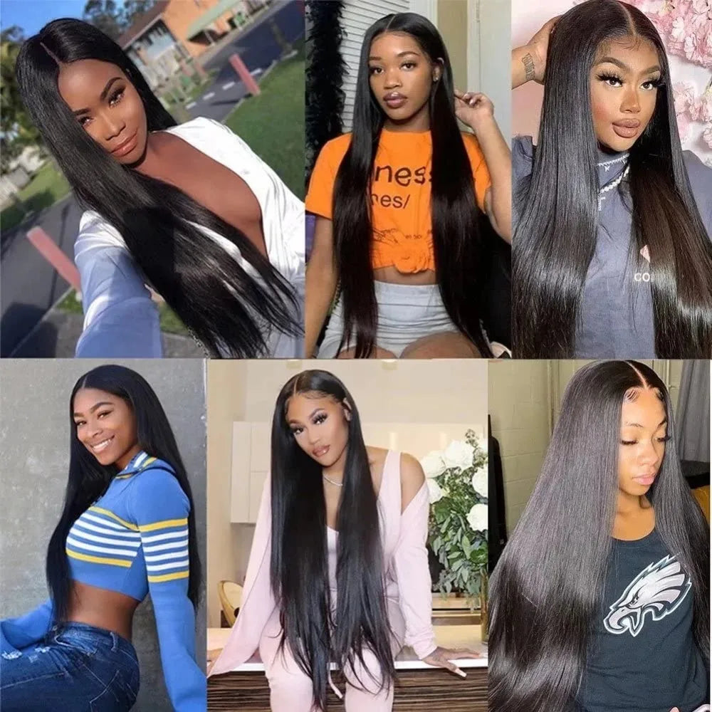 200 Density 13x6 HD Lace Frontal Wig For Black Women Brazilian Wigs Human Hair 5x5 Bone Straight HD Transparent Lace Front Wigs
