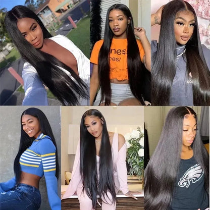 200 Density 13x6 HD Lace Frontal Wig For Black Women Brazilian Wigs Human Hair 5x5 Bone Straight HD Transparent Lace Front Wigs
