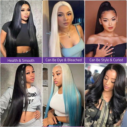 38 Inch HD Lace Front Human Hair Wigs Straight Hair Lace Wigs  200 Density Lace Wigs For Women  Can Be Curled And Bleached !