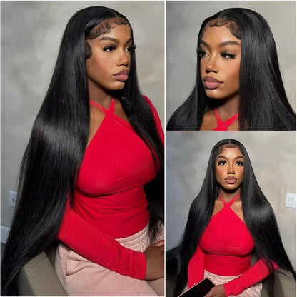 200 Density Lace Wigs 13x4 and 13x6 HD Transparent Lace Front Bone Straight Wig For Women 100% Brazilian Human Hair 40 Inch Wigs