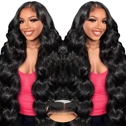 Body Wave Brazilian Human Hair Wigs 13x4 and 13x6 Transparent Lace 40 Inch Wigs 360 HD Full Lace Natural Color Wigs 200% Density