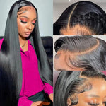 30 Inch 13x6 HD Transparent Lace Front Human Hair Wigs 250% Density Natural Black Straight Lace Front Human Hair Wigs For Women