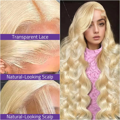 613 Body Wave Human Hair Wig 13X6 Frontal Lace 18-40 Inch Wig 220Density Pre-Plucked Brazilian Hair with Baby Hair Wig For Women