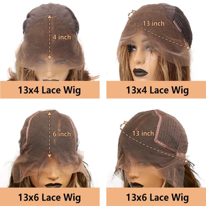4/27 Body Wave Lace Front Wig 13x6 HD Transparent Lace 13x4 Highlight Lace Wig Human Hair Honey Blonde 200% Density For Woman.