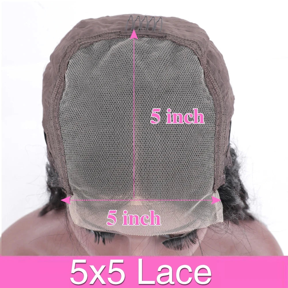 40 Inch Deep Curly 100% Pre-plucked Brazilian Human Hair Wigs 5x5 Glueless Lace 200 Density Natural Black Wigs 360 Full Lace Wig