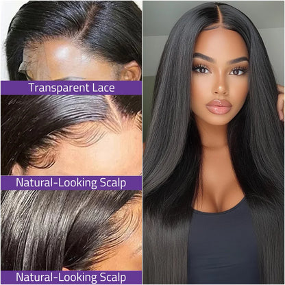 200 Density Lace Wigs 13x4 and 13x6 HD Transparent Lace Front Bone Straight Wig For Women 100% Brazilian Human Hair 40 Inch Wigs