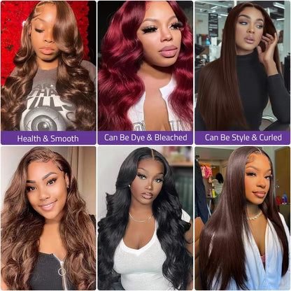 Chocolate Brown Body Wave Lace Front Wig Made from 100% Human Hair,HD Lace Frontal Wig in 13x4 13X6 Size with Preplucked Design.